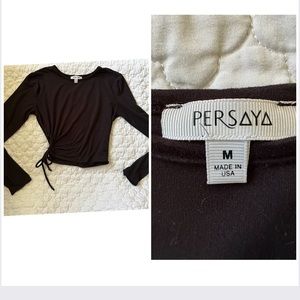 Long sleeve crop top with side tie
